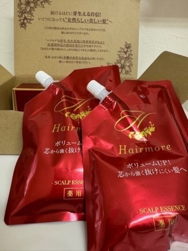 ヘアモア薬用育毛剤　ボリュームUP　 薄毛　本体1本詰め替え2セット 女性
