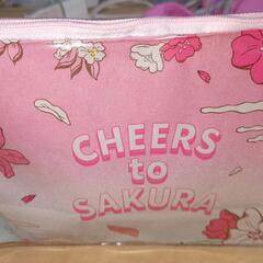 イベント合同出店&ジモティーのみ・ハンドメイドメッシュビニールポーチ・同じ絵柄バッグチャーム付きの画像