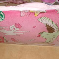 イベント合同出店&ジモティーのみ・ハンドメイドメッシュビニールポーチ・同じ絵柄バッグチャーム付きの画像