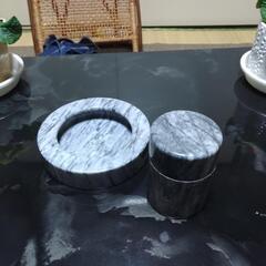 大理石灰皿　タバコ入れ