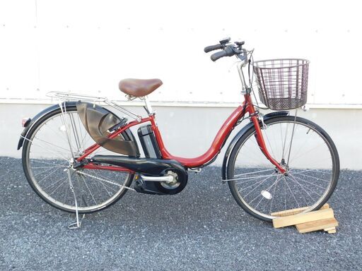 新生活応援 新基準 2012年モデル 子供乗せ対応! ヤマハ PAS ナチュラS PM26NS アメリカンレッド 4.3Ah 車体&バッテリー極めて良好! 自転車 自616!