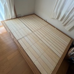 ダブルベット ベットフレーム 収納付き 無印