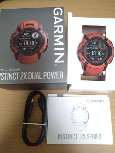 未使用品　保障あり　GARMIN ガーミン Instinct 2X DUAL POWER インスティクト2X デュアルパワー Flame Red フレームレッド