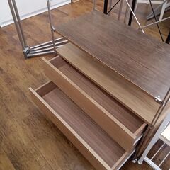 ★ジモティ割あり★  ハンガーラック ブラウン H175×D40×W84 クリーニング済み MT868の画像