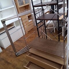 ★ジモティ割あり★  ハンガーラック ブラウン H175×D40×W84 クリーニング済み MT868の画像