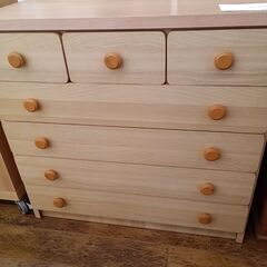 ★ジモティ割あり★  チェスト ライトブラウン H86×D43×...