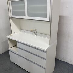 パモウナ キッチンボード 収納棚 キッチン 収納家具 レンジボード 幅120cm ロータイプ 中古家具 店頭引取歓迎 R8113