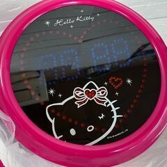 サンリオ ハローキティ LED 光る掛け時計 LEDライト デジタル表示 直径約38cm 【保管品・未使用品】☆ 白石店 の画像