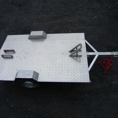ワンオフ製作車両　トレーラー　アルミ縞板　リーフスプリング・ショックアブソーバー付!の画像
