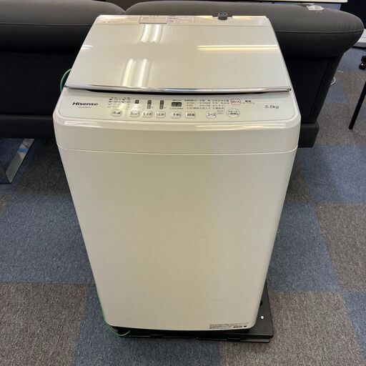 【稼動品】Hisense ハイセンス 全自動電気洗濯機 生活家電 HW-G55B-W ホワイト 2020年製 5.5kg 中古