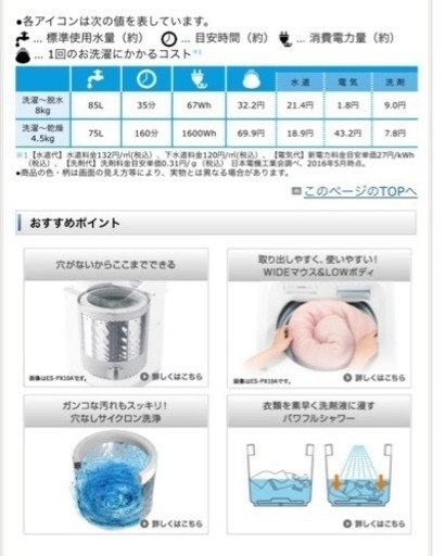 SHARP  洗濯乾燥機　8kg