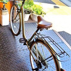 ☆整備済ﾘｻｲｸﾙ自転車! 26ｲﾝﾁ ｼﾝﾌﾟﾙﾏﾏﾁｬﾘ ﾒﾀﾘｯｸｸﾞﾘｰﾝ! 税込♪の画像