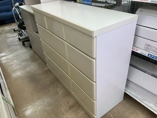 ４段ローチェスト Nセレクト 白系 ホワイト 2連 タンス 箪笥 No.954● ※現金、クレジット、スマホ決済対応※