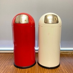 ゴミの仕分けに便利な紅白ツインのゴミ箱、差し上げます！