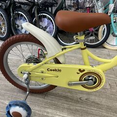 【新品】【特別価格】1点のみ★幼児用自転車 クッキー 16インチ　補助輪付き　 サカイサイクル　イエロー　子供用自転車　キッズサイクル　の画像