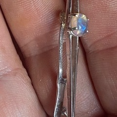 レトロ　オパールネクタイピン　シルバー台座の画像