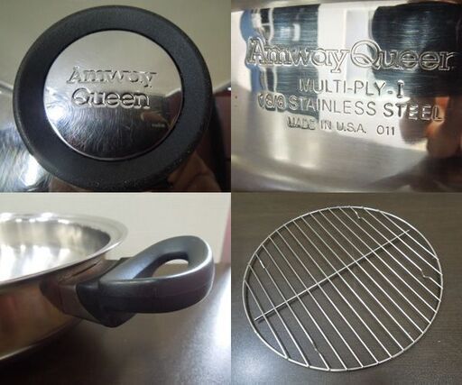 Amway Queen ウォック フライ鍋 両手鍋 中華鍋 大型 MULTI-PLY-I 18/8 USA製 調理器具 アムウェイ ク