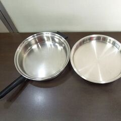 Amway Queen 蓋付き フライパン 片手鍋 MULTI-PLY-I 18/8 両持ち手 USA製 調理器具 アムウェイ クイーン 札幌市 新道東店の画像