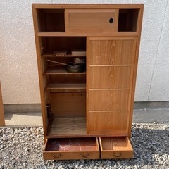 木製塗　茶道具収納棚　すのこ引出し付茶棚　飾棚　茶箪笥　収納和家具　茶道 茶箪笥 日本製 茶タンス 国産 茶ダンス 和風 茶棚 木製 リビングボード