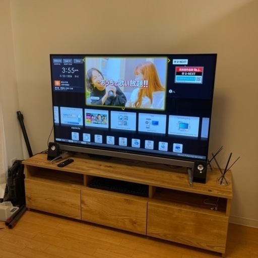 激安‼️配送無料‼️SHARPAQUOS LC-52UD20 4K対応 52インチテレビ　テレビ台セット