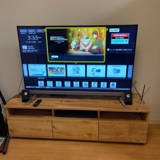 ?激安?‼️配送無料‼️SHARPAQUOS LC-52UD20 4K対応 52インチテレビ　テレビ台セット
