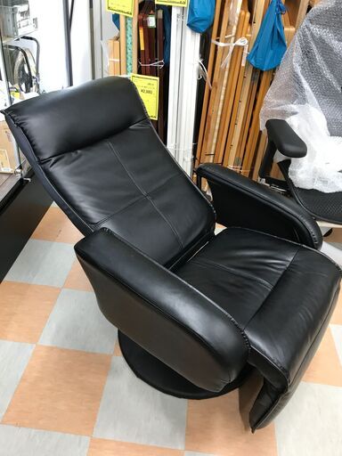 1人掛けソファ レザー ブラック 約W(幅)77.5×D(奥行き)82×H(高さ)101cm ※クリーニング済み