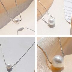 フェイクパール1粒ネックレス（新品）の画像