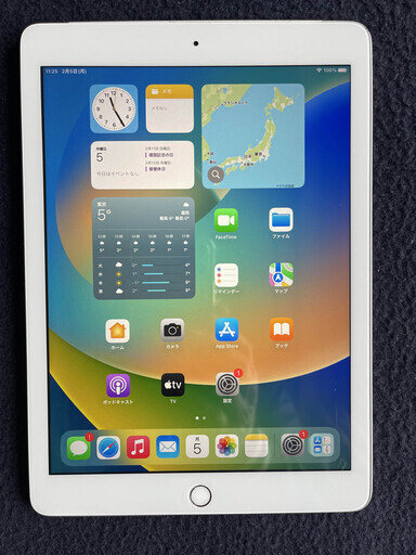 ipad 2017第5世代 wi-fi-cell ３２GB silver バッテリー８４％　Ａ