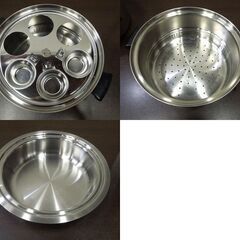 Amway Queen 6L シチューパンセット 両手鍋 蒸し器 MULTI-PLY 18/8 USA製 調理器具 アムウェイ クイーン 札幌市 新道東店の画像