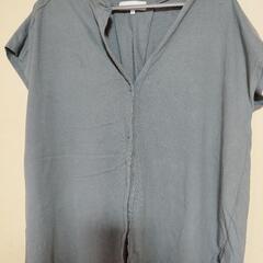 夏物シャツ　くすみブルー　LL　