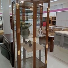★ジモティ割あり★ karimoku コレクションケース 茶色 W89.5×D35.5×H200 クリーニング済み TC2203