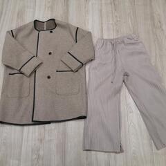 しまむら　コートとワイドパンツセット