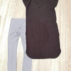 LAKOLEのロングカフタンワンピとレギンスのセット