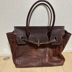 【希少】クロコ型押し　革　アインソフ　トートバッグ　の画像