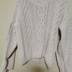 ざっくりニット　白　М