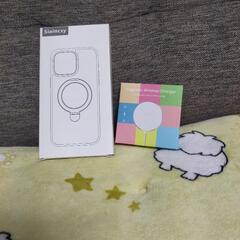 iPhone15Pro スマホケース マグセーフ充電器 スタンド機能 セット売りの画像