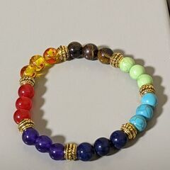 火山石弾性ビーズブレスレット②（新品）の画像