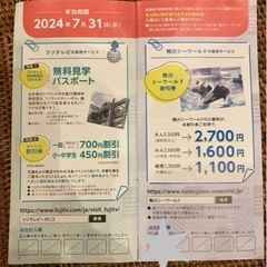 鴨川シーワールド株主優待の画像