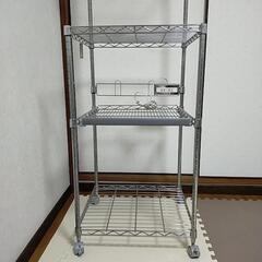 あげます　スチールラック　レンジ台　キャスター付きの画像
