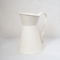【新古品/ピッチャー/花瓶ホワイト】フラワーポット/ドライフラワ...