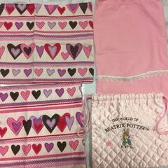 ランチョンマット・巾着のセット　コップ袋・靴袋　新生活準備　女の子　幼稚園　保育園の画像
