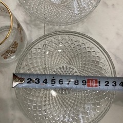 未使用　保管品　HOYA  冷茶　フルーツ皿セット　グラス5ガラス皿5茶托付の画像