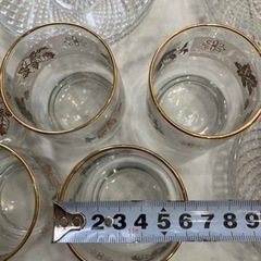 未使用　保管品　HOYA  冷茶　フルーツ皿セット　グラス5ガラス皿5茶托付の画像