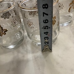 未使用　保管品　HOYA  冷茶　フルーツ皿セット　グラス5ガラス皿5茶托付の画像