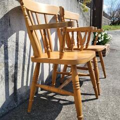 家具 英国パイン椅子 ダイニングチェア４脚セットの画像