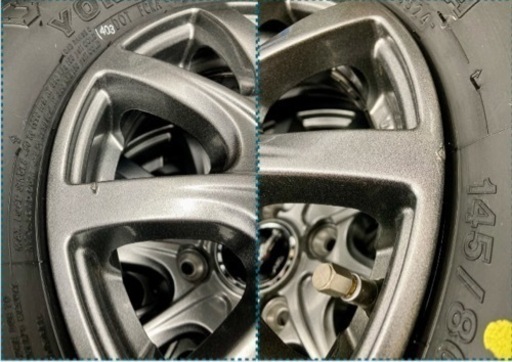 「商談中」㉖軽トラ・箱バン用の新品ヨコハマのゴツゴツタイヤと中古ホイールとナット付き