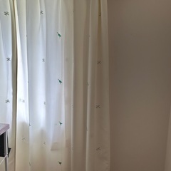 ＊お引き取りのみ 鳥と花カーテン187×142 2枚＊の画像