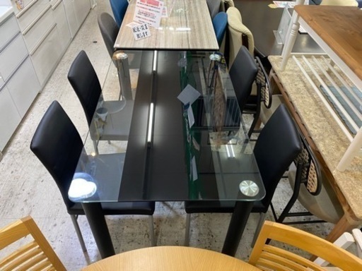 【愛品館 江戸川店 ダイニングセット】ガラストップ ダイニングテーブル5点セット ID:152-009084-007