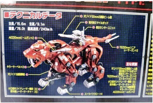 【　未使用　保管品　】TOMY ZOIDS SABER TIGER　(　セイバータイガー　) EZ-016 1/72プラモデル 未組立