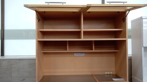 ★ジモティ割あり★ 全国家具工業連合会 レンジボード ナチュラル H190×D43×W120 クリーニング済み TJ4936
